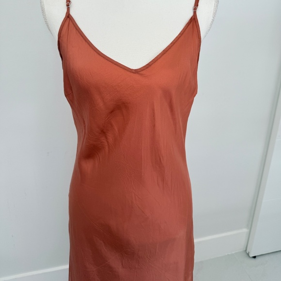 The Organic Ankle Slip Maxi Long Dress by John Patrick Umber Rust Sz XL - Picture 3 of 10